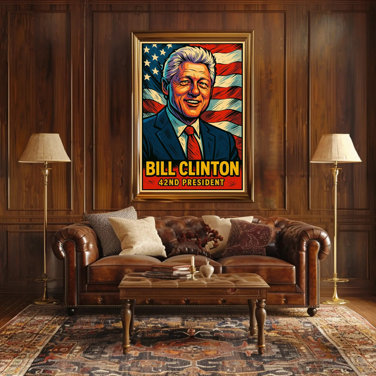 Bill Clinton 42nd President Poster Wall Art Decor Home