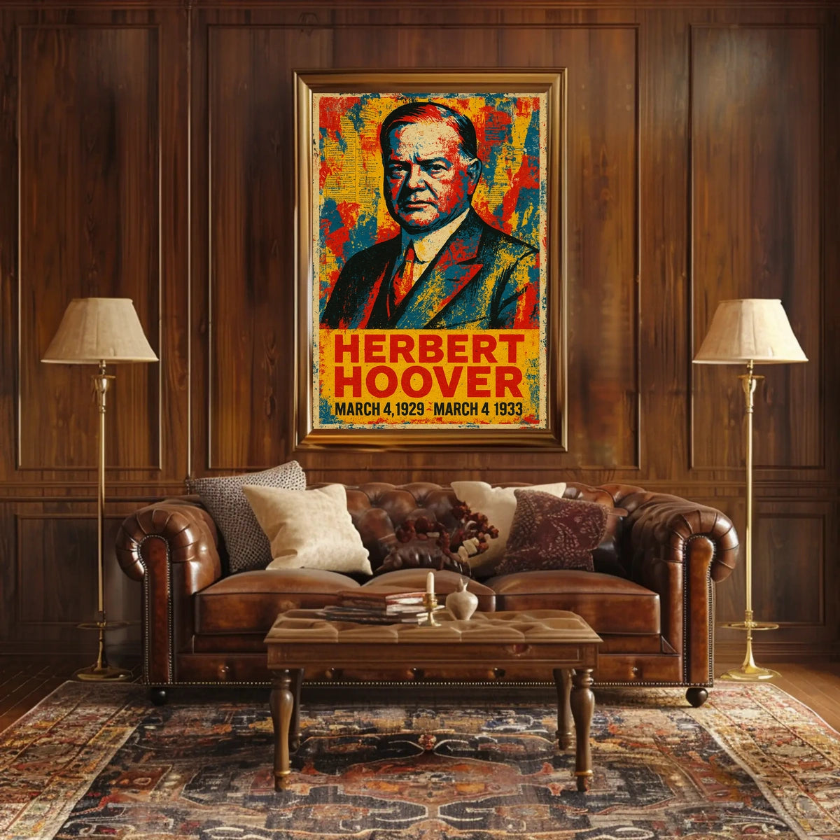 Herbert Hoover 31st President of the United States Street Art Mashup Poster