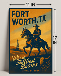 Fort Worth, TX Where the West Begins Poster PosterGoat
