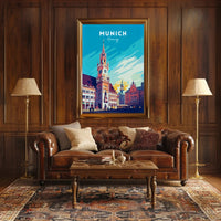 Munich New Town Hall Travel Poster