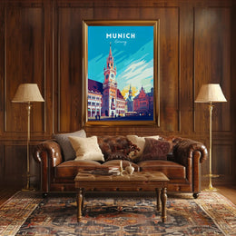 Munich New Town Hall Travel Poster