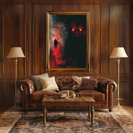 Mysterious Silhouette Horror Scene Suspenseful Artistic Poster PosterGoat