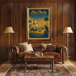 Abu Dhabi Vintage Travel Poster Tradition Meets Innovation