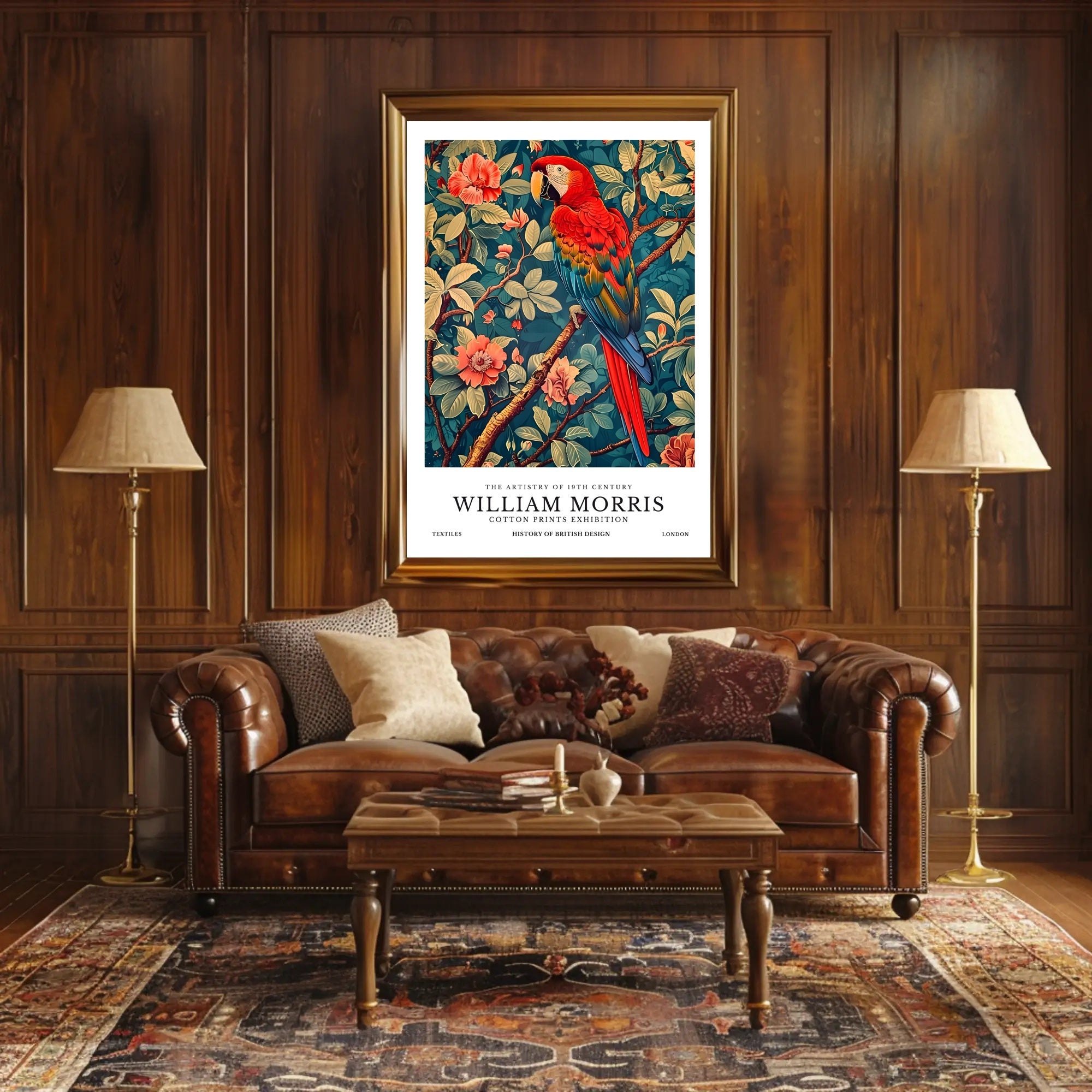 Vintage Parrot Print: Artistic Poster for Heritage Exhibition