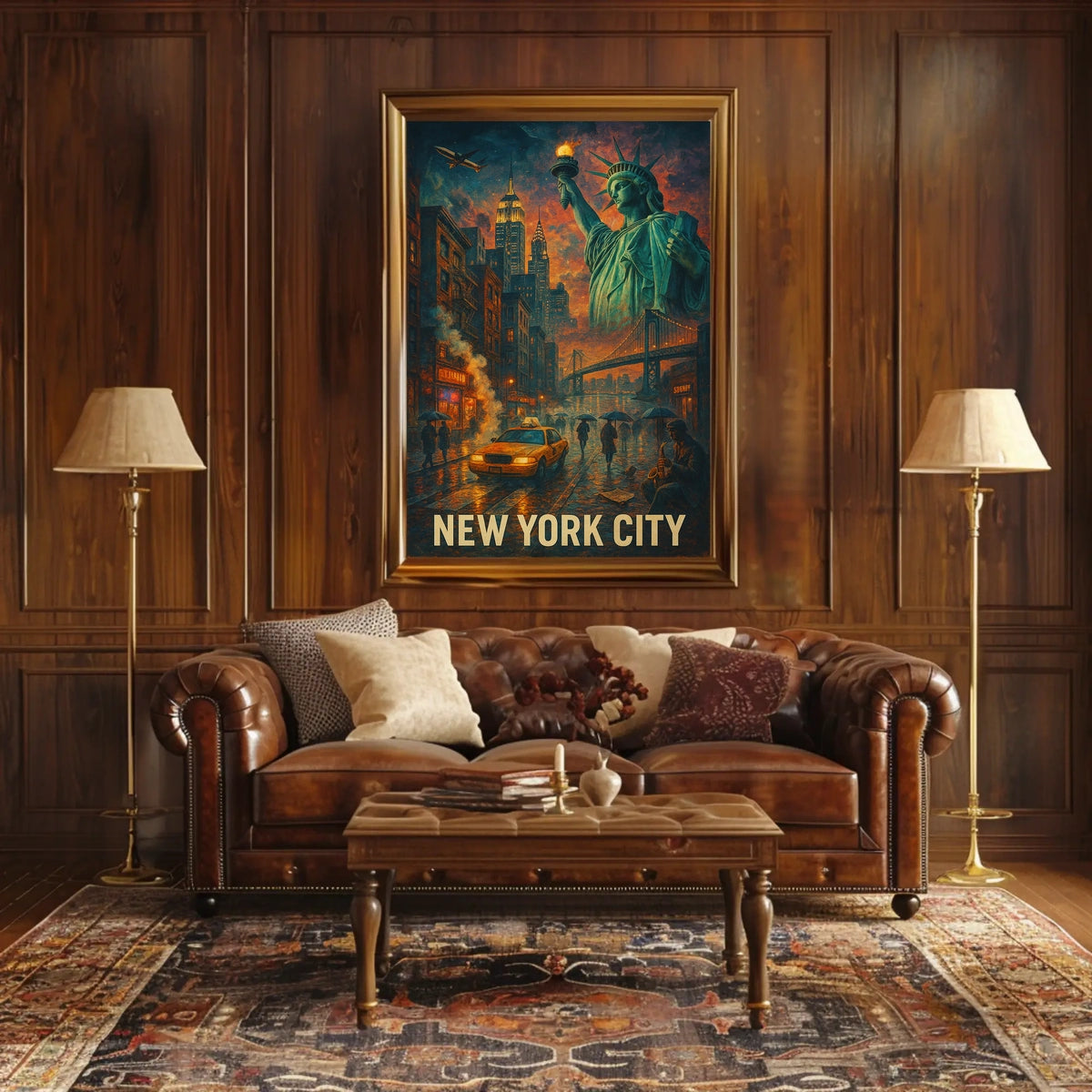 New York City Urban Nightscape Poster