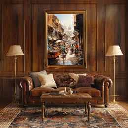 Bustling Market Street Poster