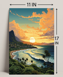 Tropical Sunset Serenity Poster