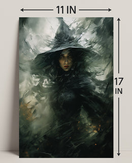 Enigmatic Witch In The Shadows Poster