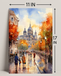 Autumn Stroll By The Cathedral Poster