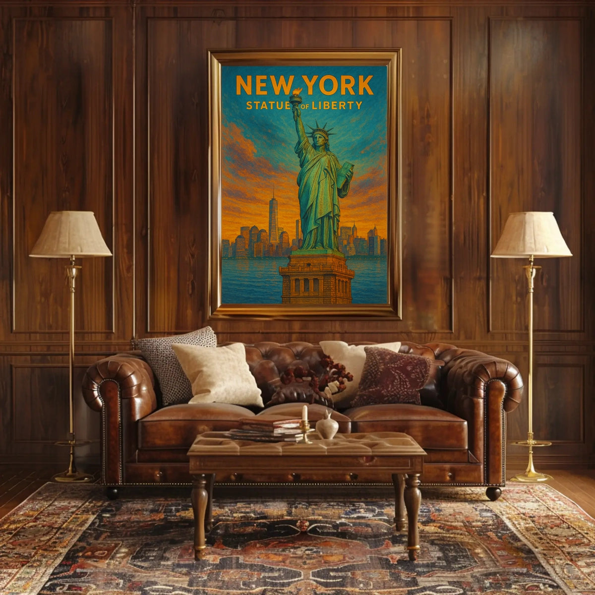 New York Statue of Liberty Poster Abstract Wall Art