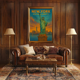New York Statue of Liberty Poster Abstract Wall Art