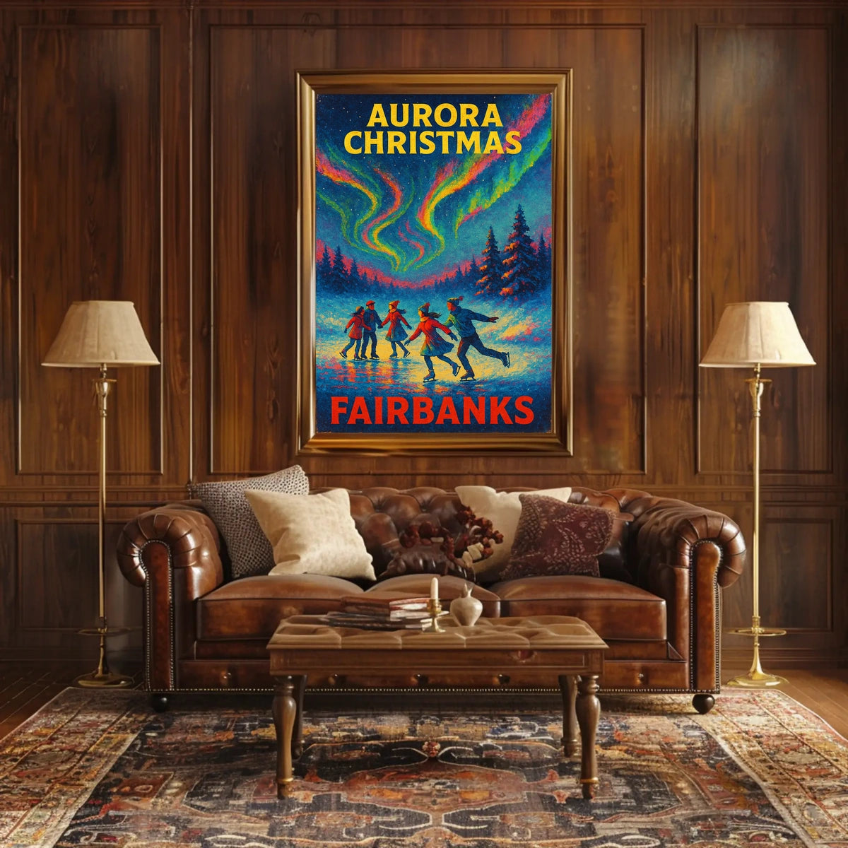 Aurora Christmas in Fairbanks Poster