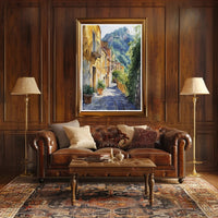 Serene Italian Village Scene Poster PosterGoat