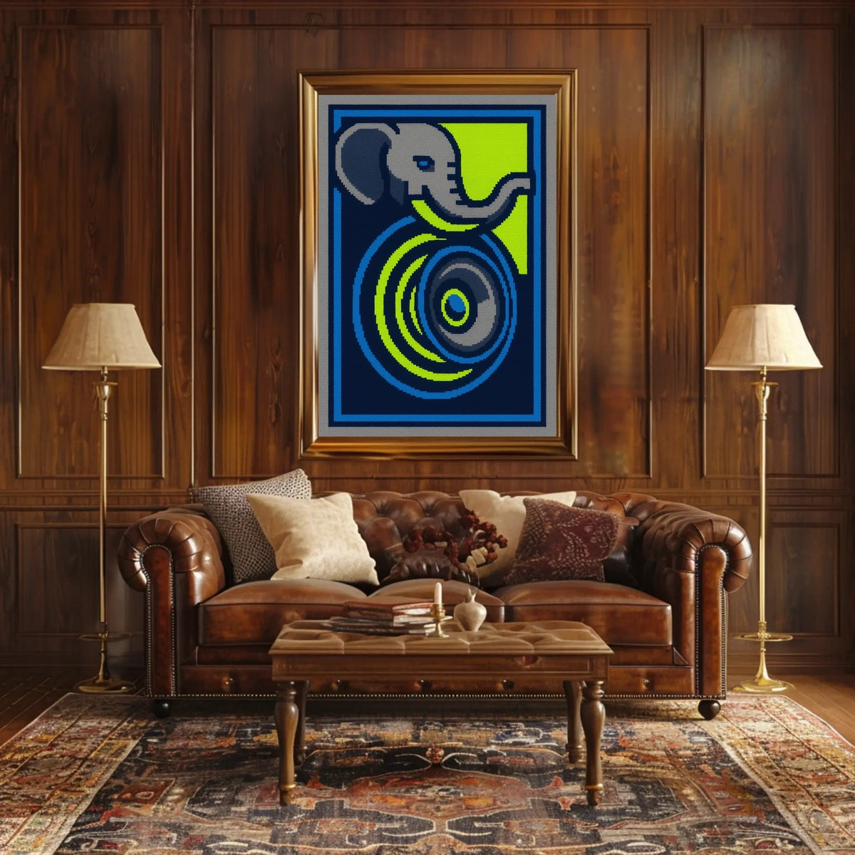 Vibrant Elephant Abstraction Abstract Poster