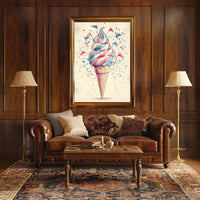 Colorful Ice Cream Swirl Pop Art Decor Print Poster