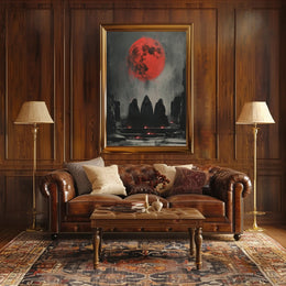 Dark Fantasy Ritual under Red Moon Fantasy or Mythology Poster PosterGoat