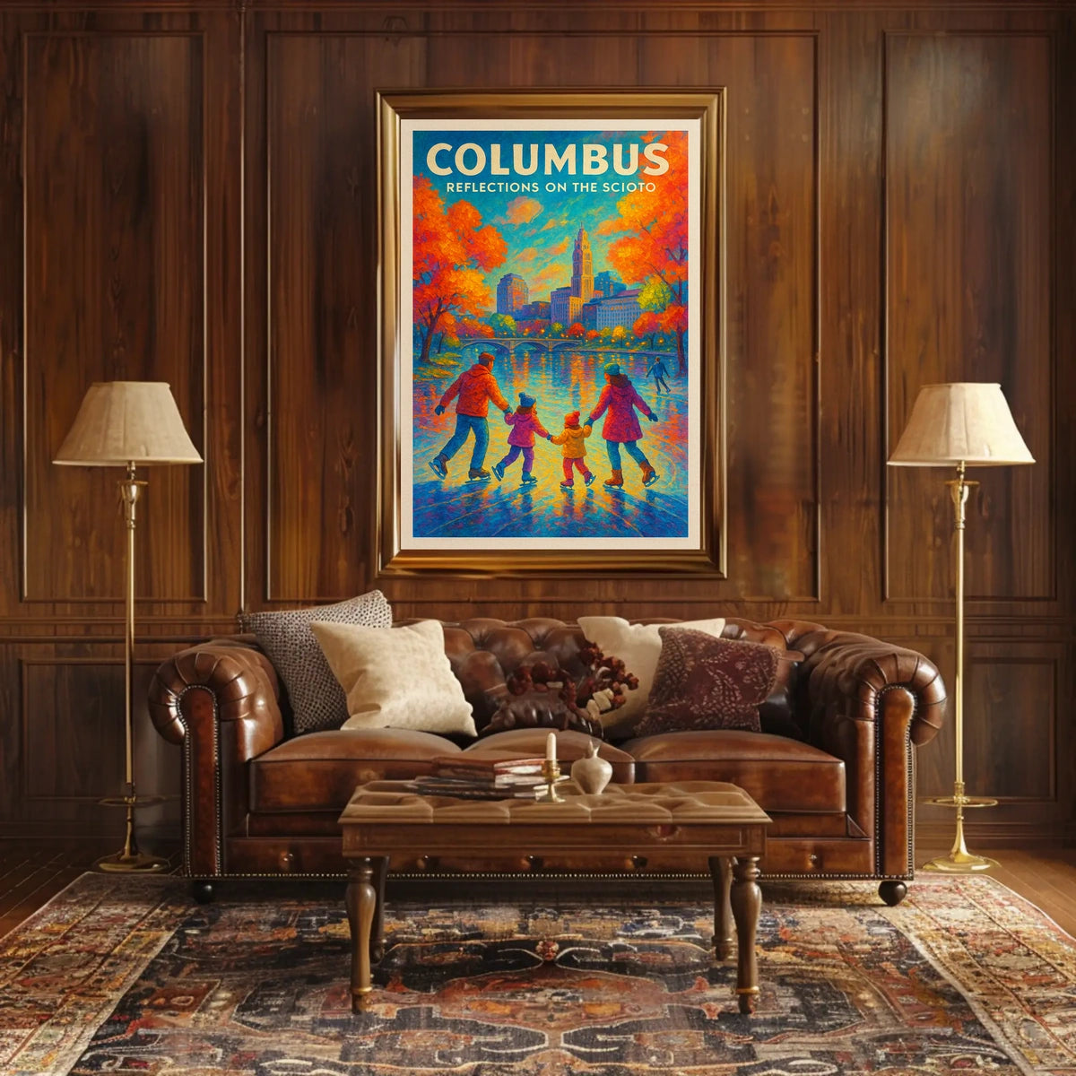 Columbus Reflections on the Scioto Poster