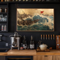 Dramatic Japanese Maritime Scene Poster: Adventure Awaits