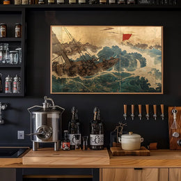 Dramatic Japanese Maritime Scene Poster: Adventure Awaits