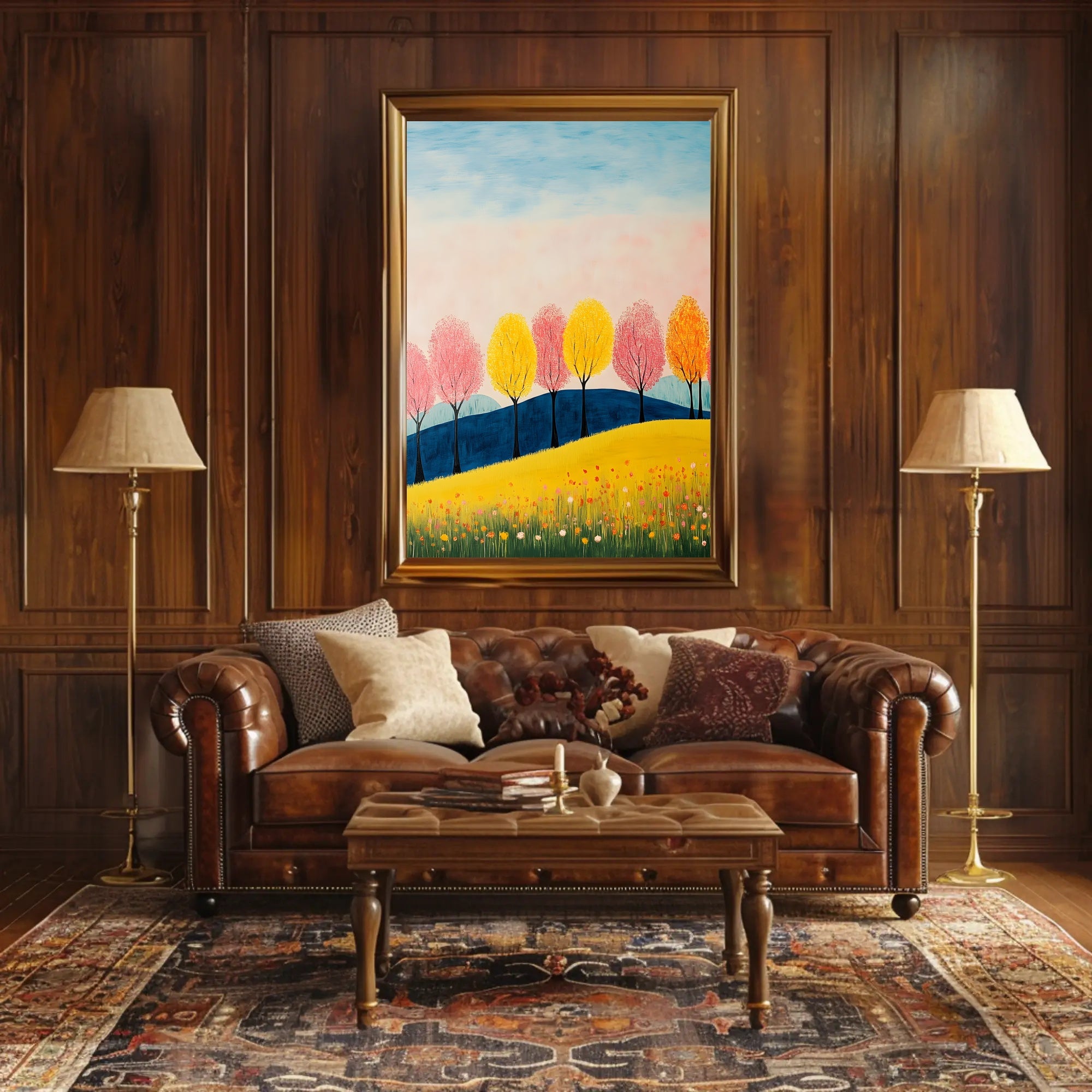 Seasons Landscape Vibrant Poster Wall Art Print
