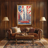 Historic New York Cityscape Poster Vintage Wall Art