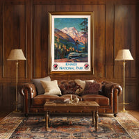 Rainier National Park Scenic Travel Poster