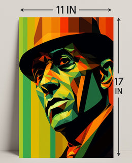 Vibrant Geometric Portrait Poster PosterGoat