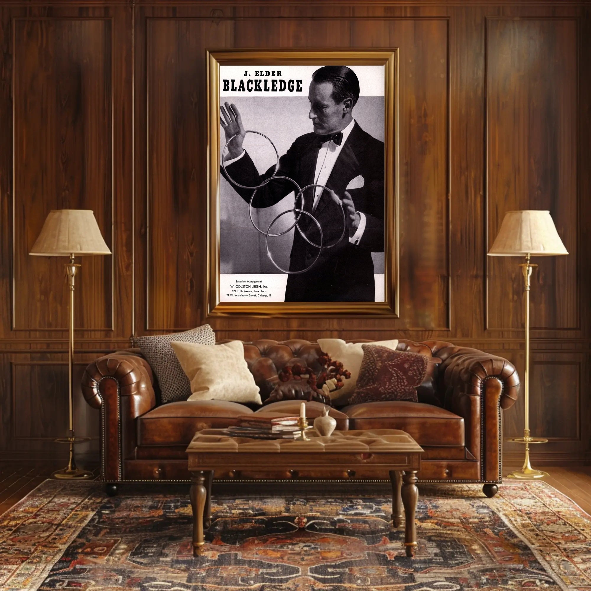 Vintage Magician Illusionist Poster from Mid-20th Century Era