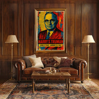 Harry S. Truman 33rd President of the United States Street Art Mashup Poster