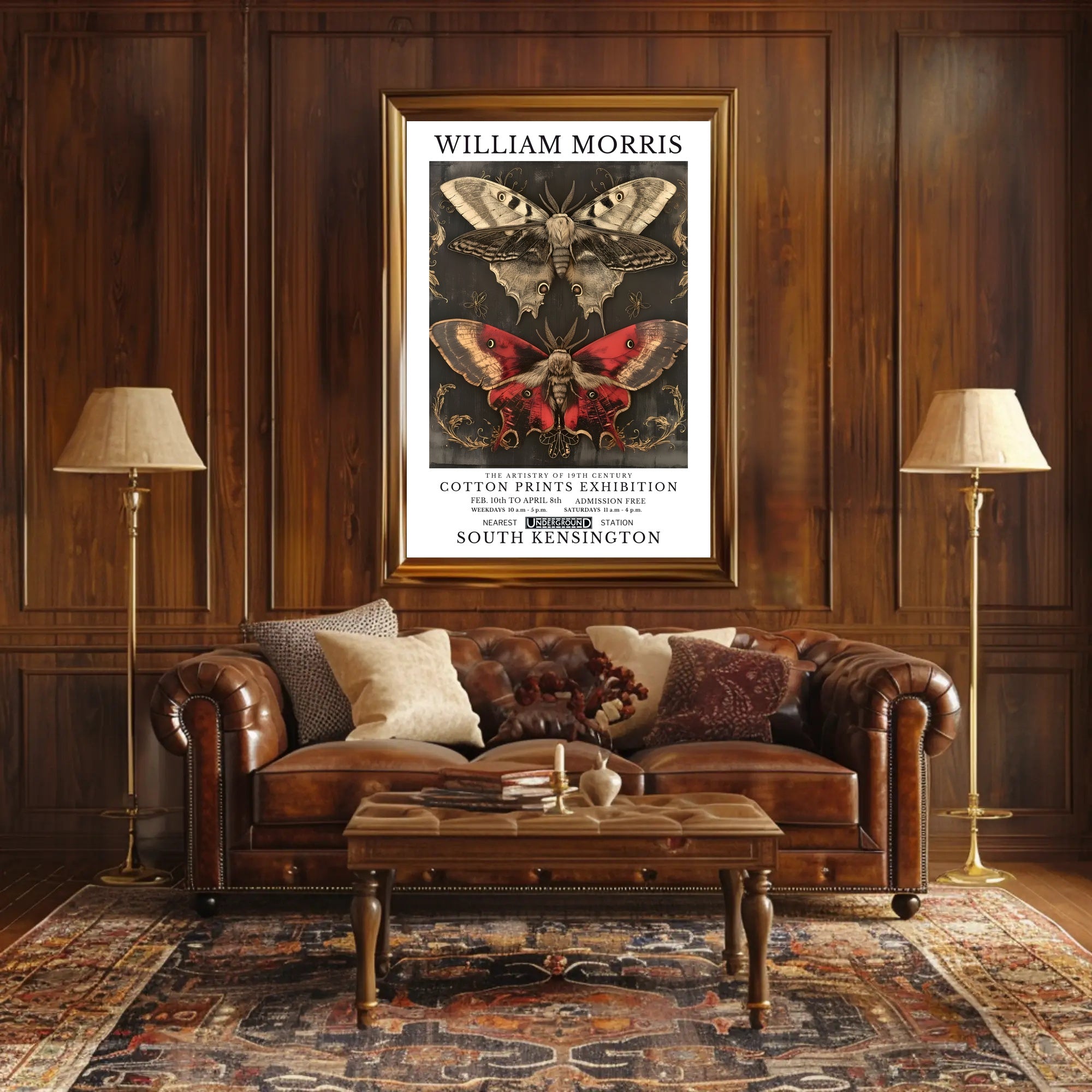 William Morris Exhibition: Detailed Artistic Poster
