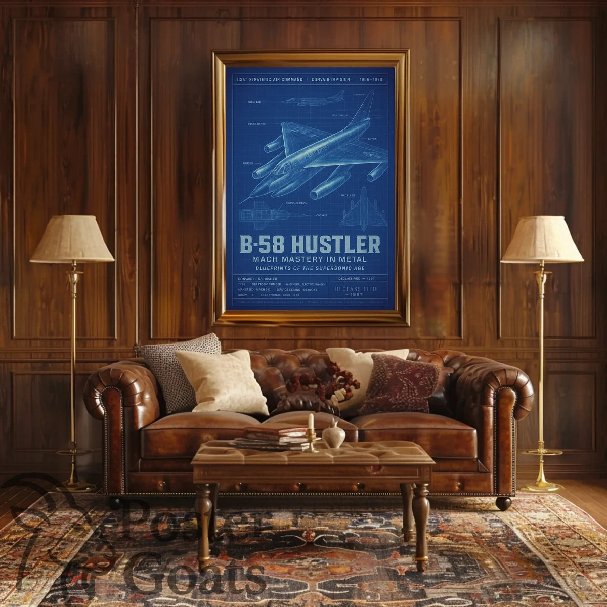 B-58 Hustler Supersonic Bomber Military Aviation Poster
