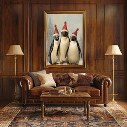 Festive Penguins Trio Poster