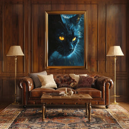 Enigmatic Feline Art Print Poster for Home Decor PosterGoat
