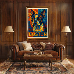 Boston Terrier Mosaic Poster