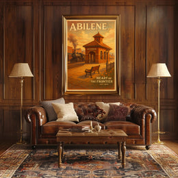 Abilene Vintage Travel Poster Heart Of Frontier