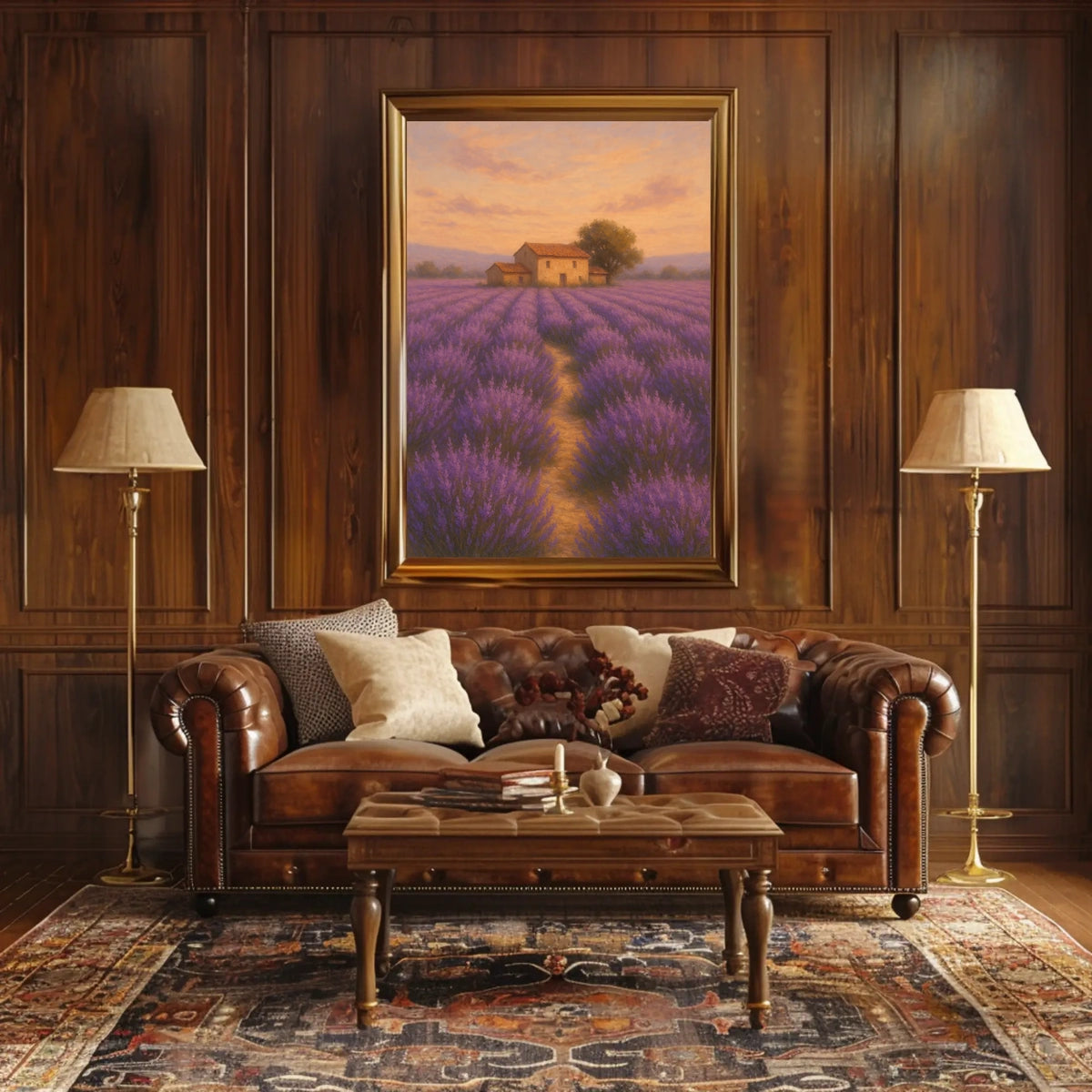 Lavender Fields at Sunset Poster