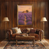 Lavender Fields at Sunset Poster