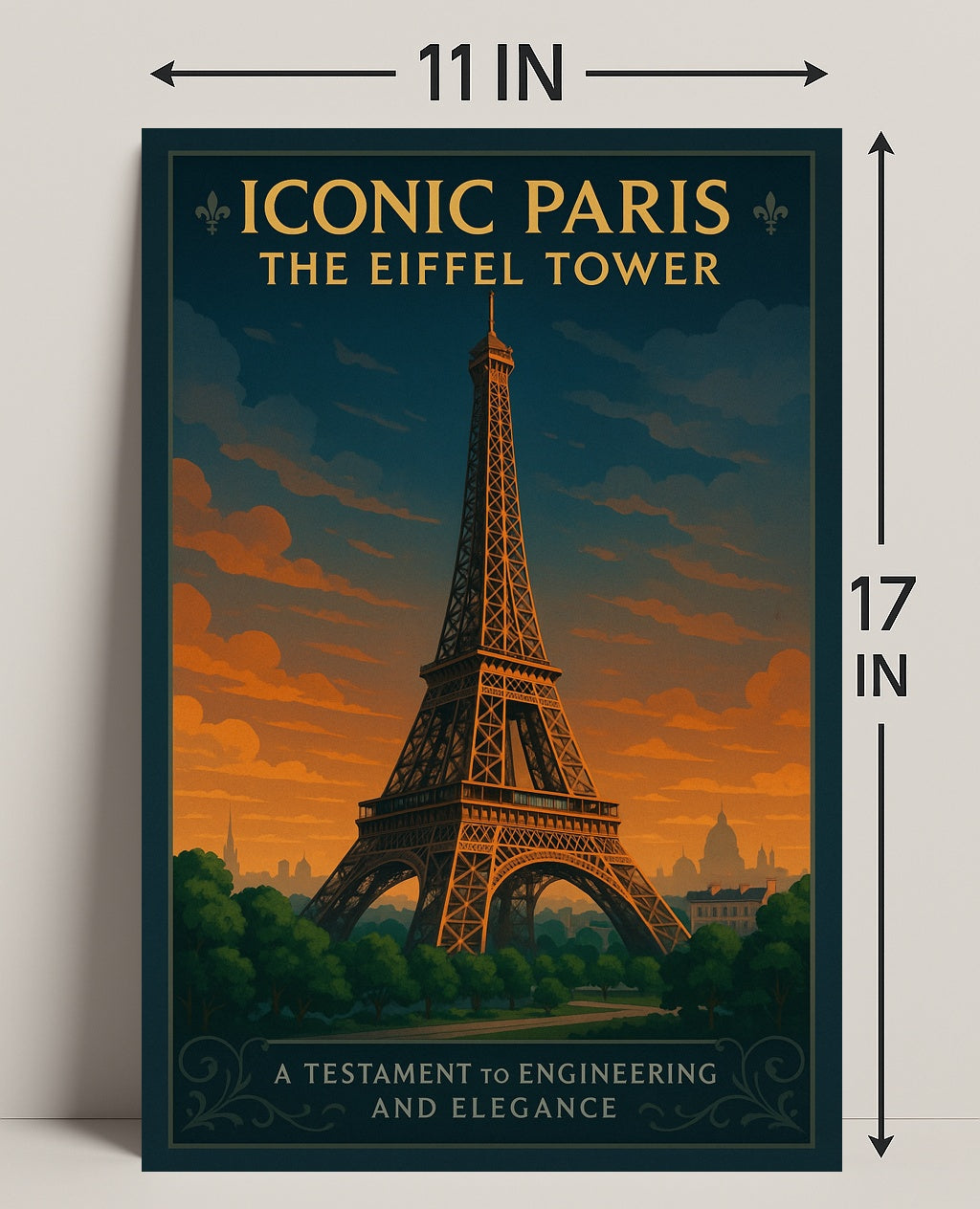 Iconic Paris Eiffel Tower Wall Art Print PosterGoat