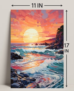 Vibrant Coastal Sunset Poster