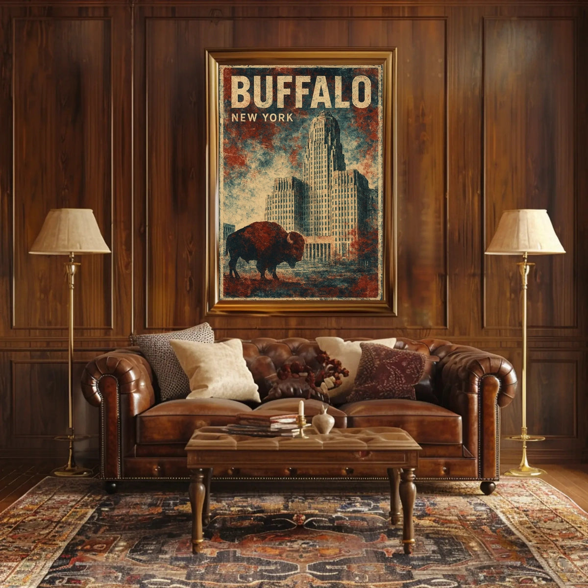 Buffalo Cityscape Wanderlust Minimalist Poster