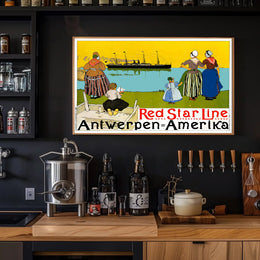 Red Star Line Vintage Poster PosterGoat