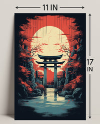 Tranquil Torii At Sunset Poster PosterGoat