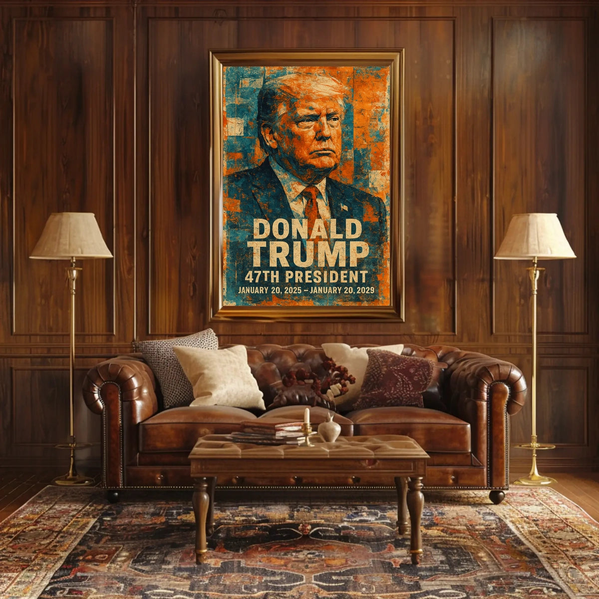 Bold Resolve Donald Trump in Leadership Poster