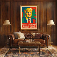 Trump Christmas Spirit Illustration Celebrating Presidential Legacy Poster