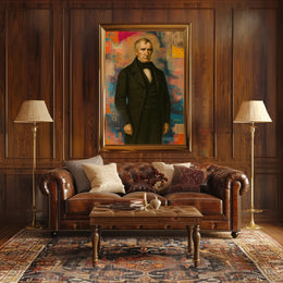 Distinguished Classical Portrait with Modern Abstract Artistic Poster
