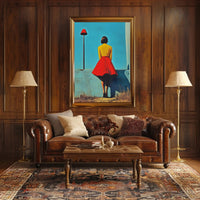 Red Lamp Poster Retro Wall Art Print Home Decor