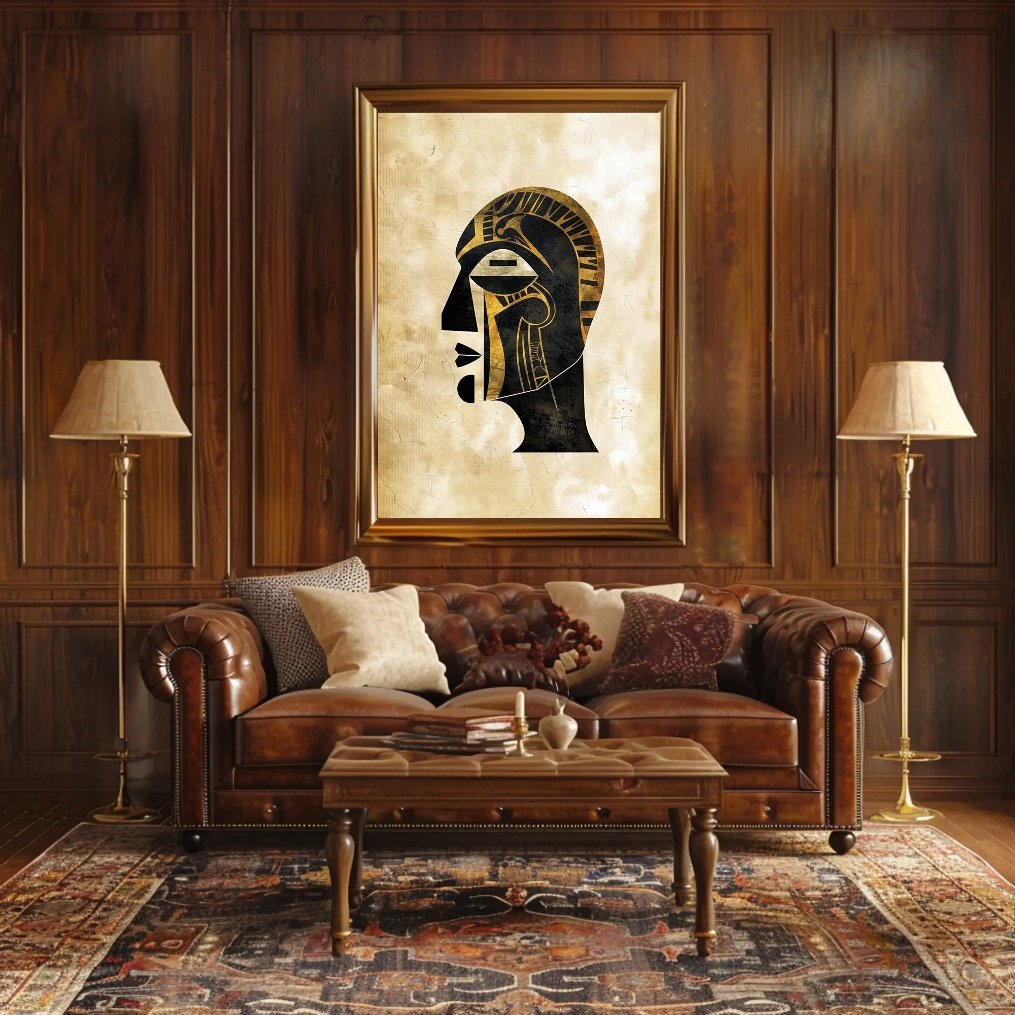 Pharaoh Abstract Poster Wall Art Gold Minimalist Print