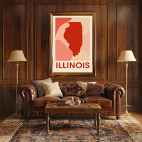 Illinois State Silhouette Poster