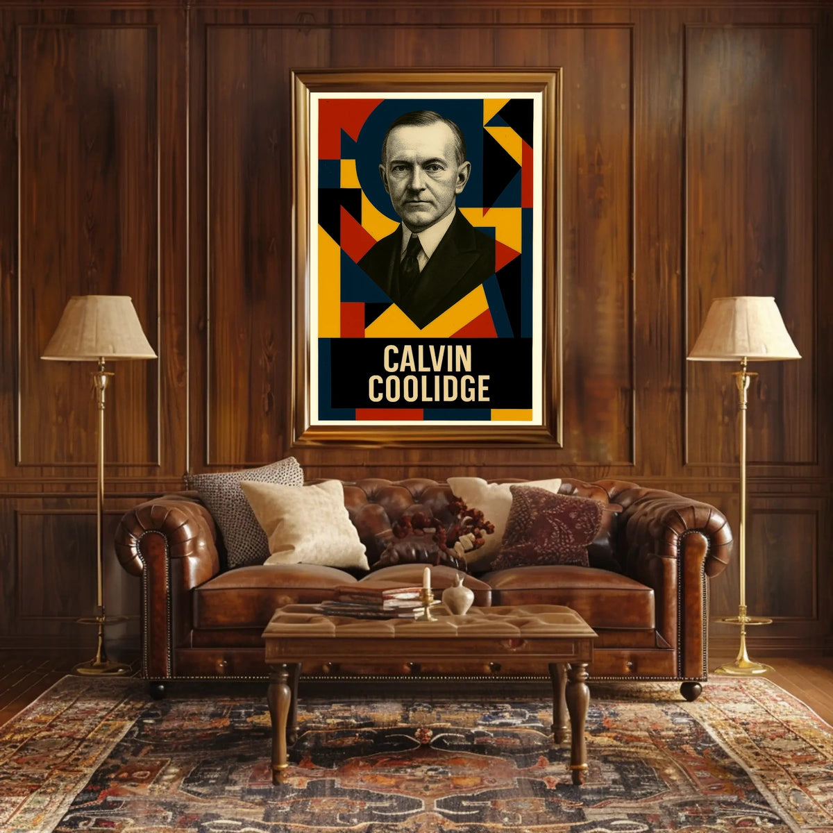 Calvin Coolidge 30th President of the United States Abstract Pop Poster