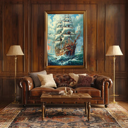 Majestic Sailing Ship At Sea Poster